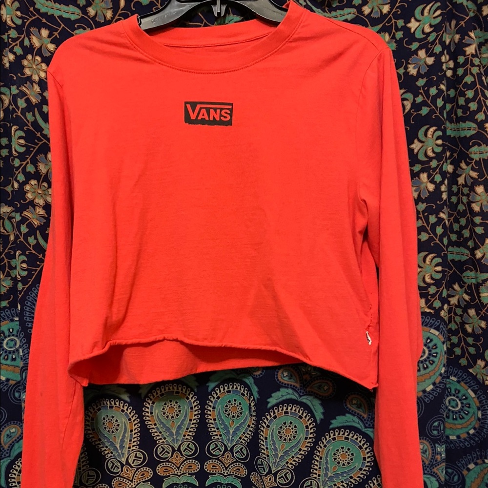 Red Vans long sleeve crop top